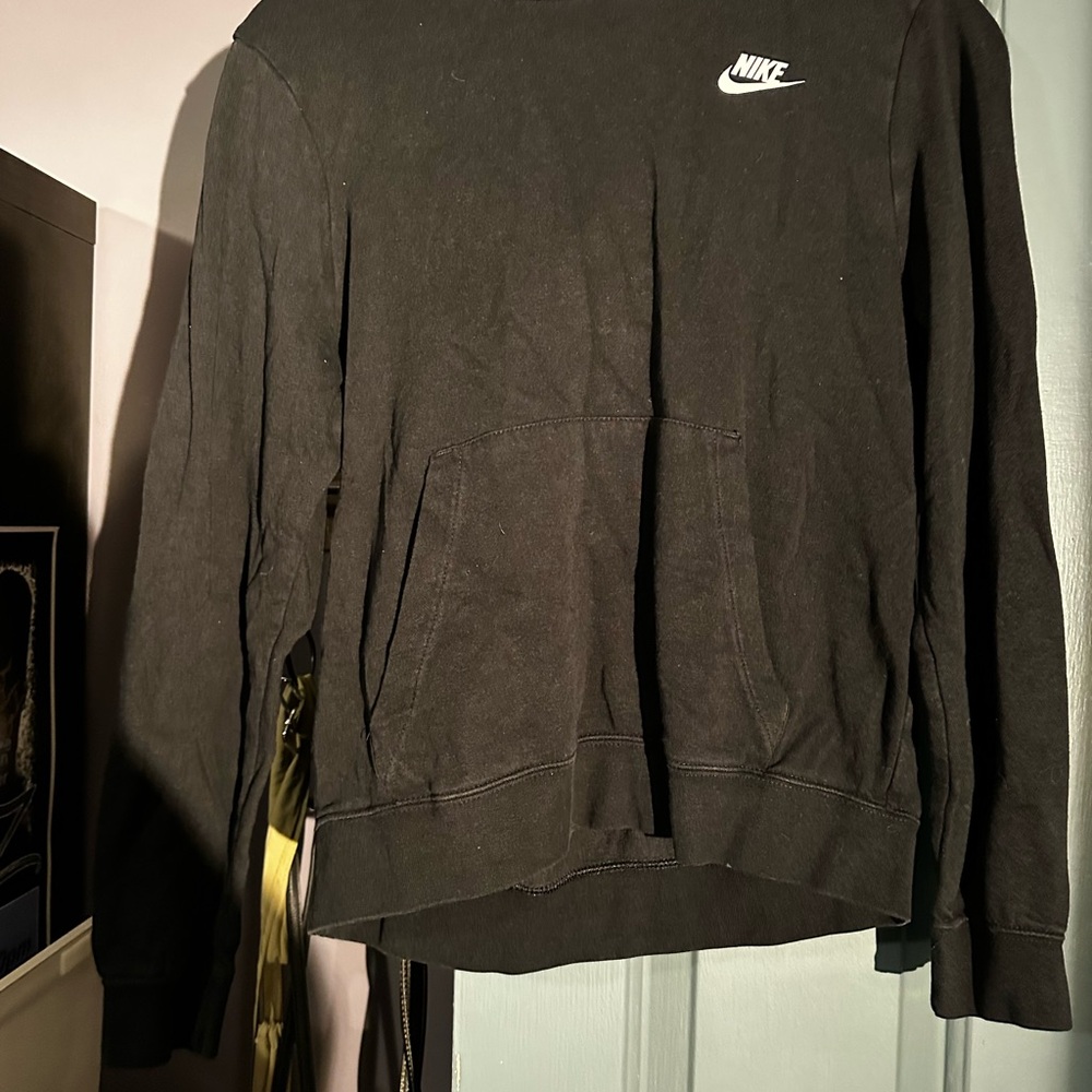 Nike Black Crewneck Sweatshirt with Small White Logo